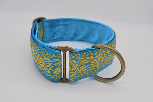 Blue/Gold House Collar 10-16"