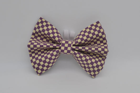 Chequered Purple Bow Tie