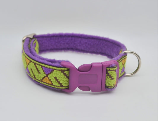 20mm Vintage Geometric Green/Purple Pattern Collar