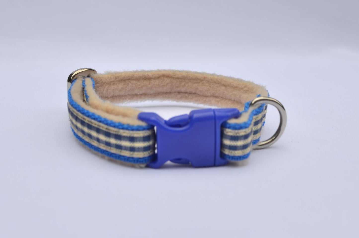 Blue/Gold Tartan Pattern Collar