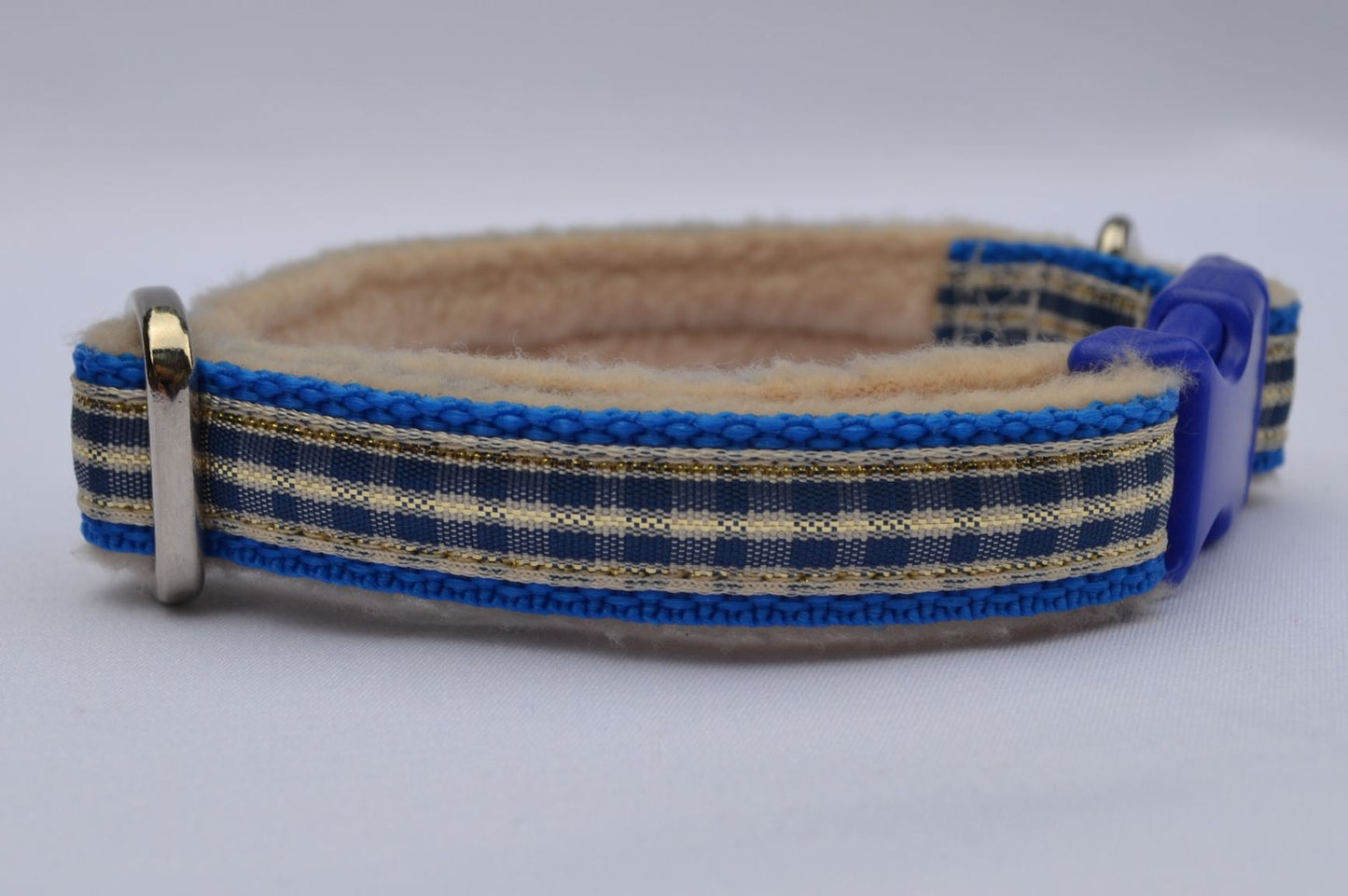 Blue/Gold Tartan Pattern Collar