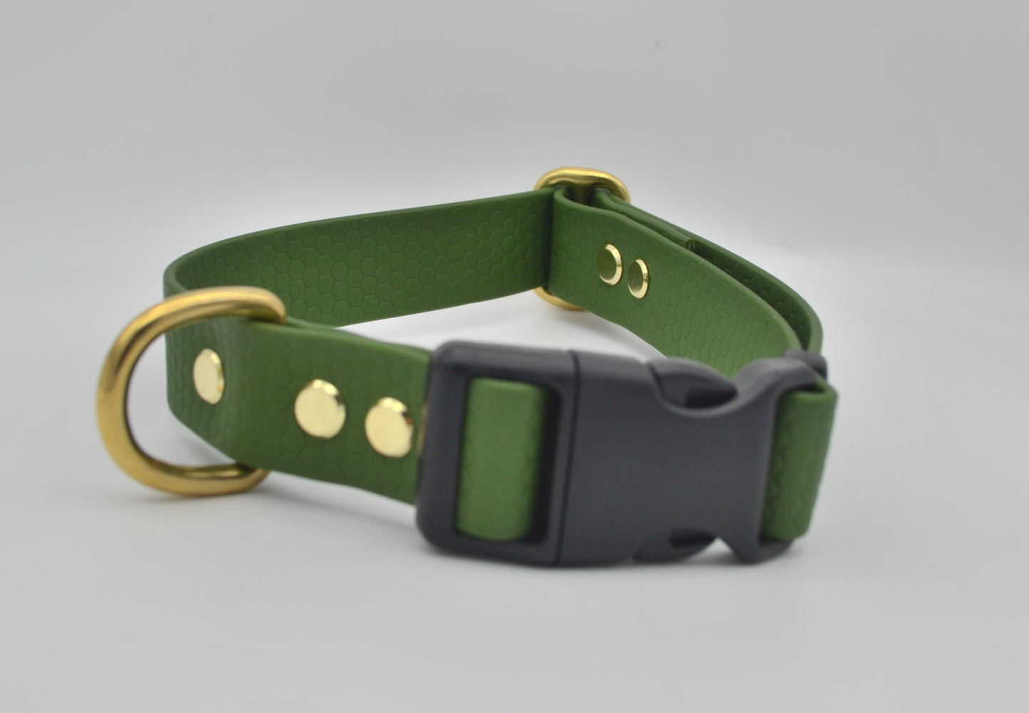 Army Green/Kerosene Waterproof Coated Webbing Buckle Collar 25mm