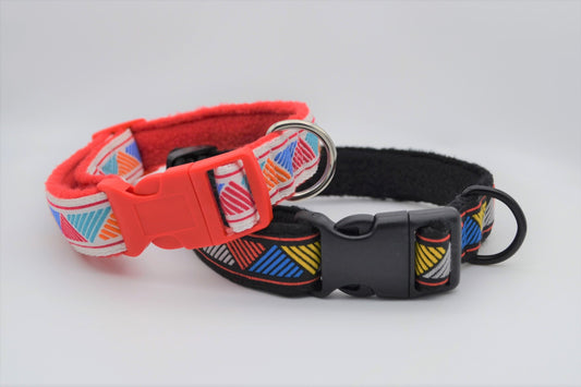 Retro Abstract Triangles Pattern Collar Black or Red