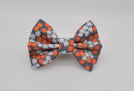 Orange/White Floral Bow Tie