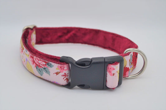 Pink Floral (Cath Kidston Style!) Pattern Collar (Velvet)