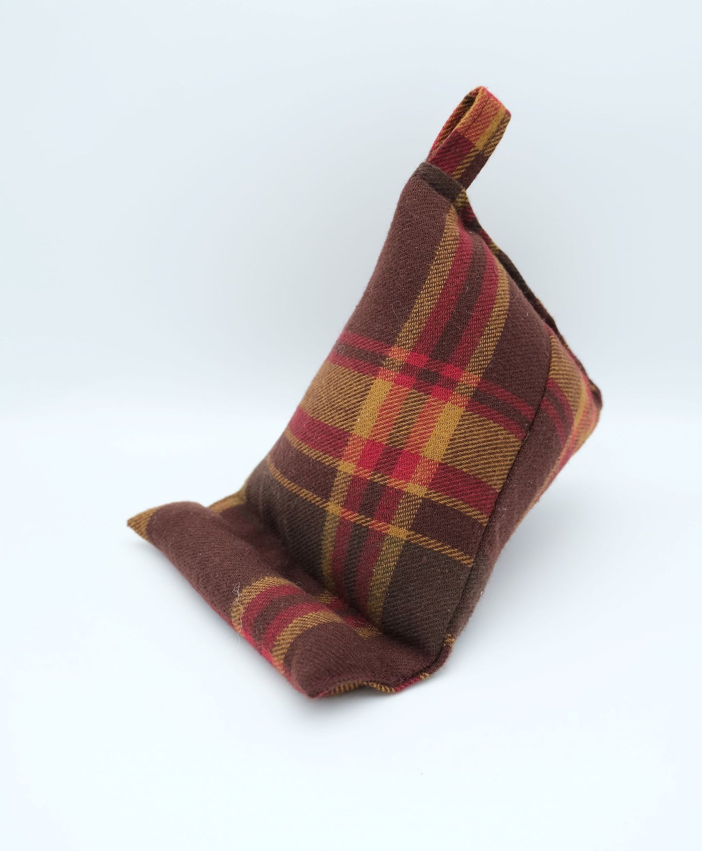 Mobile Phone Bean Bag Cushion Stand/Holder- Tartan