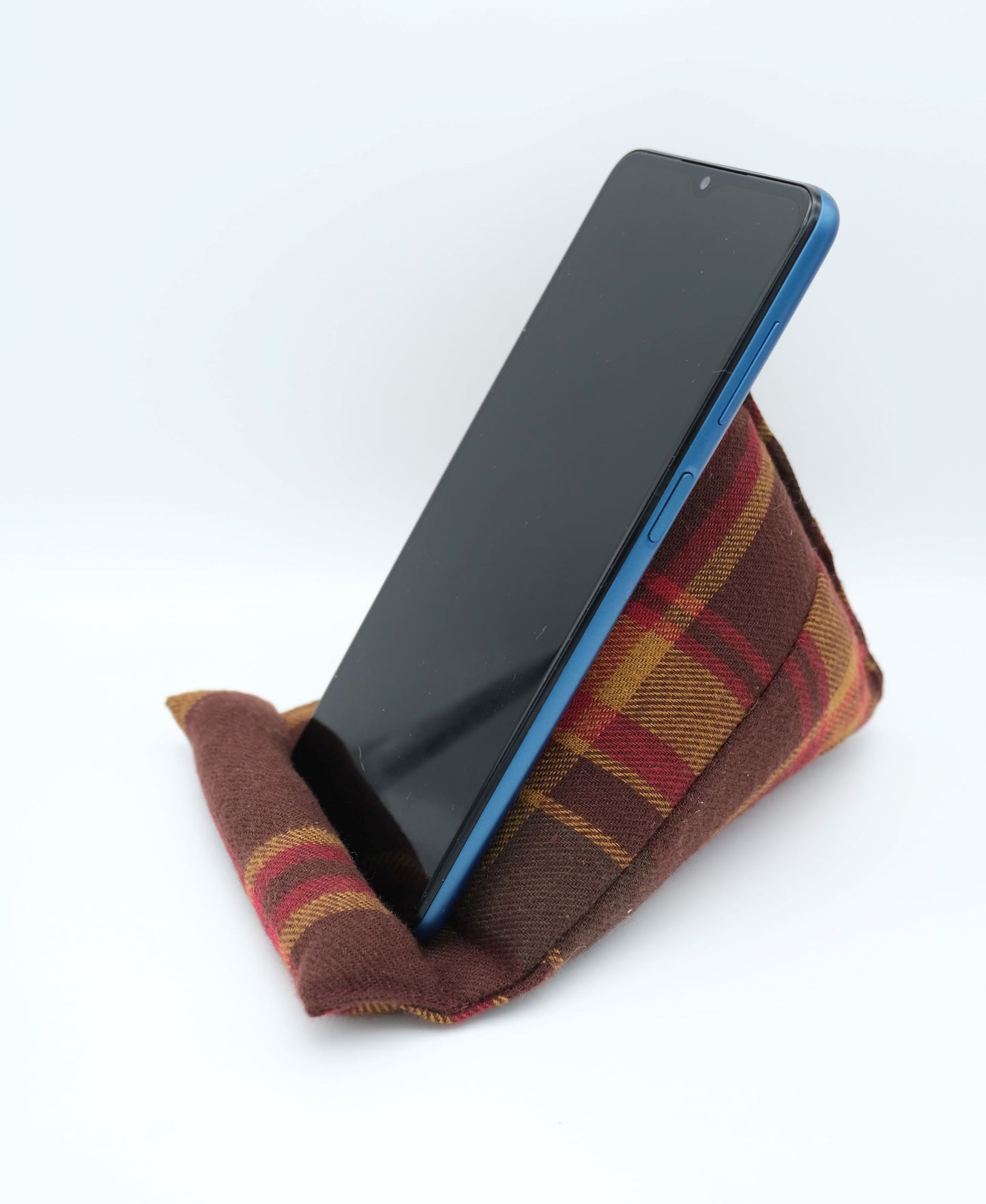 Mobile Phone Bean Bag Cushion Stand/Holder- Tartan