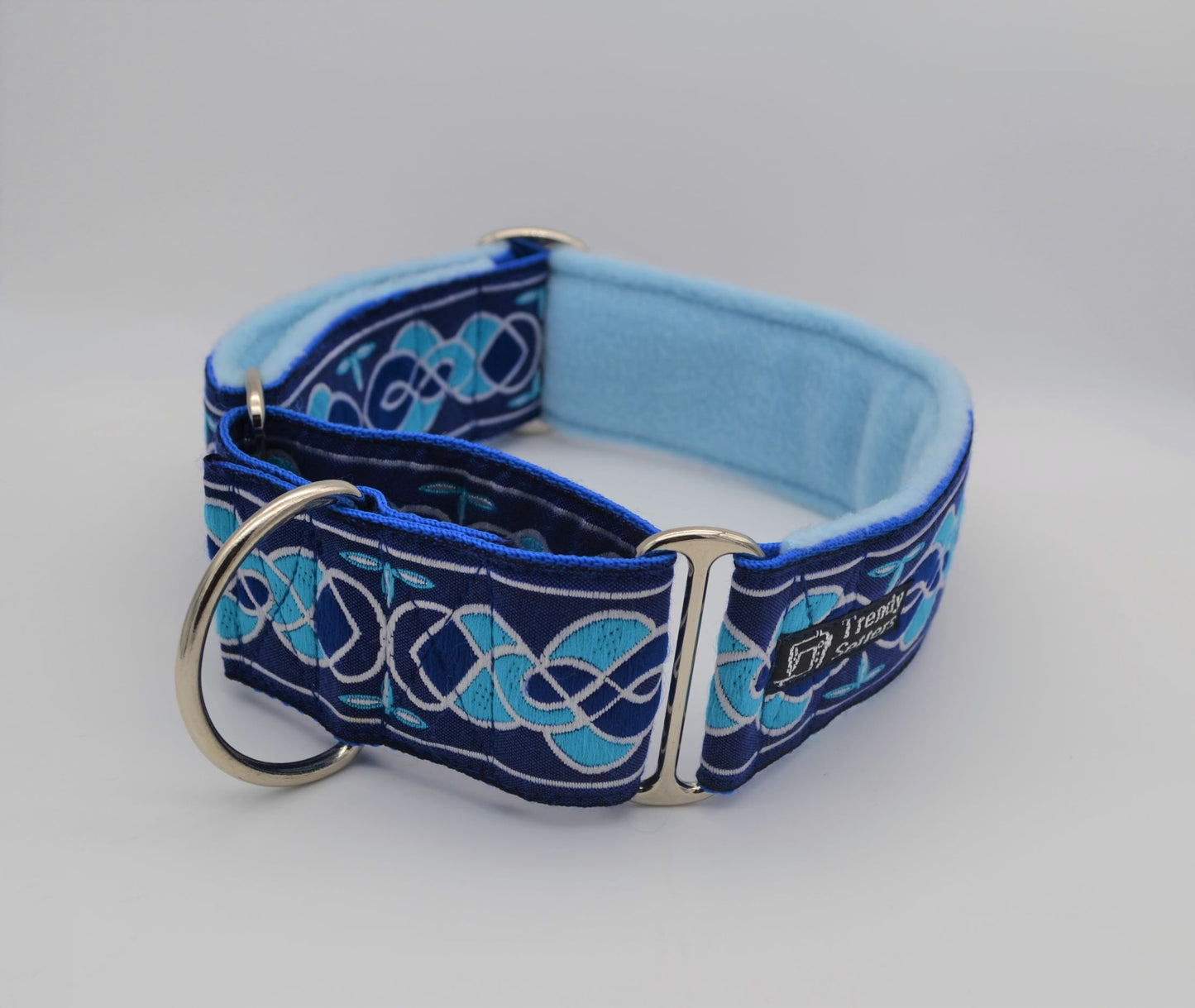 Vintage Ribbon Blue Pattern 50mm Martingale Collar