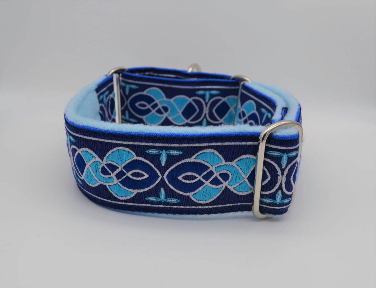 Vintage Ribbon Blue Pattern 50mm Martingale Collar