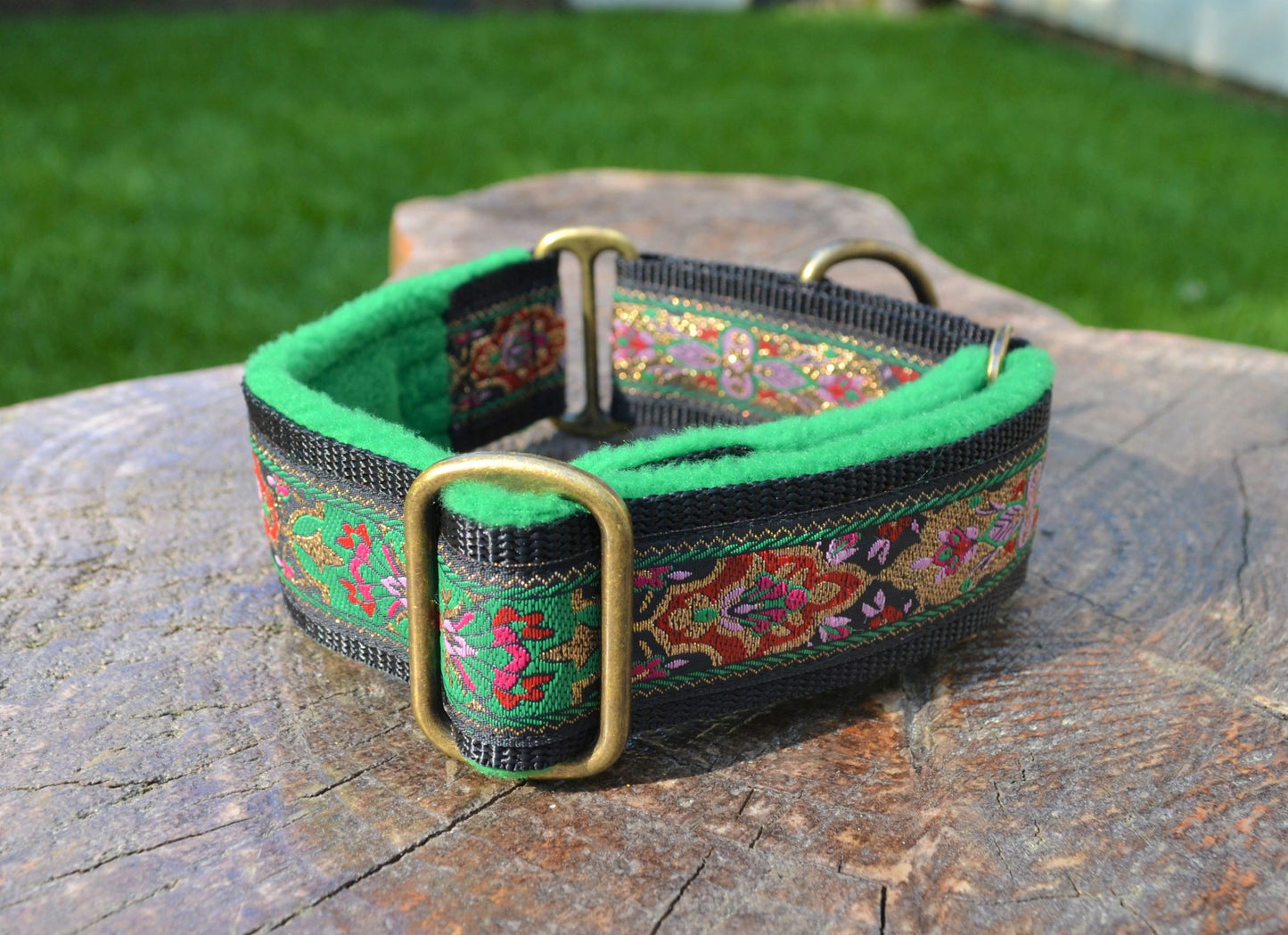 Green Oriental Pattern 38mm Martingale Collar