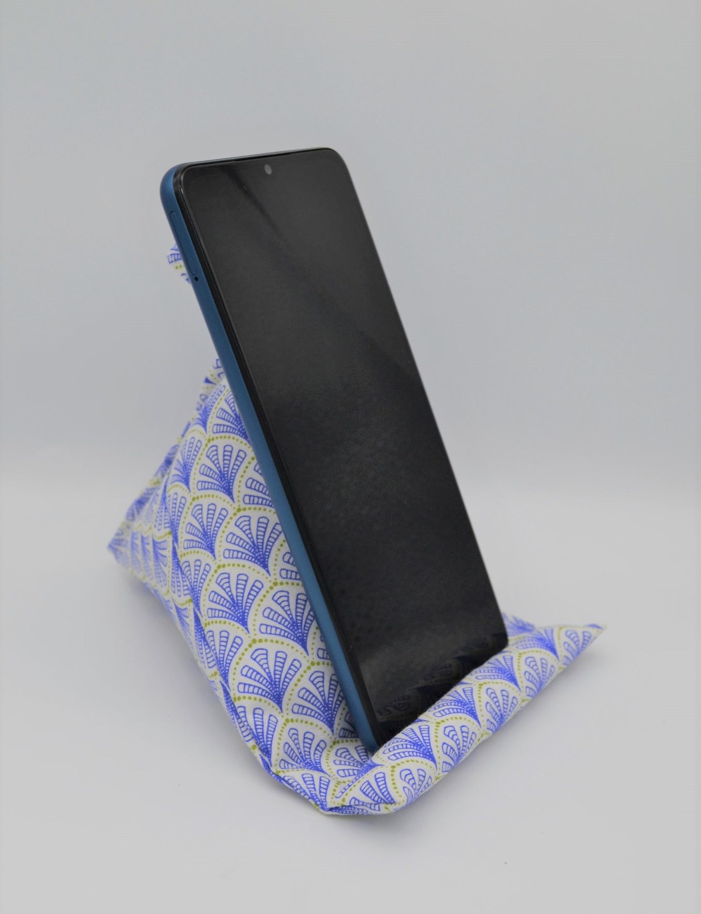 Mobile Phone Bean Bag Cushion Stand/Holder- Blue Fans