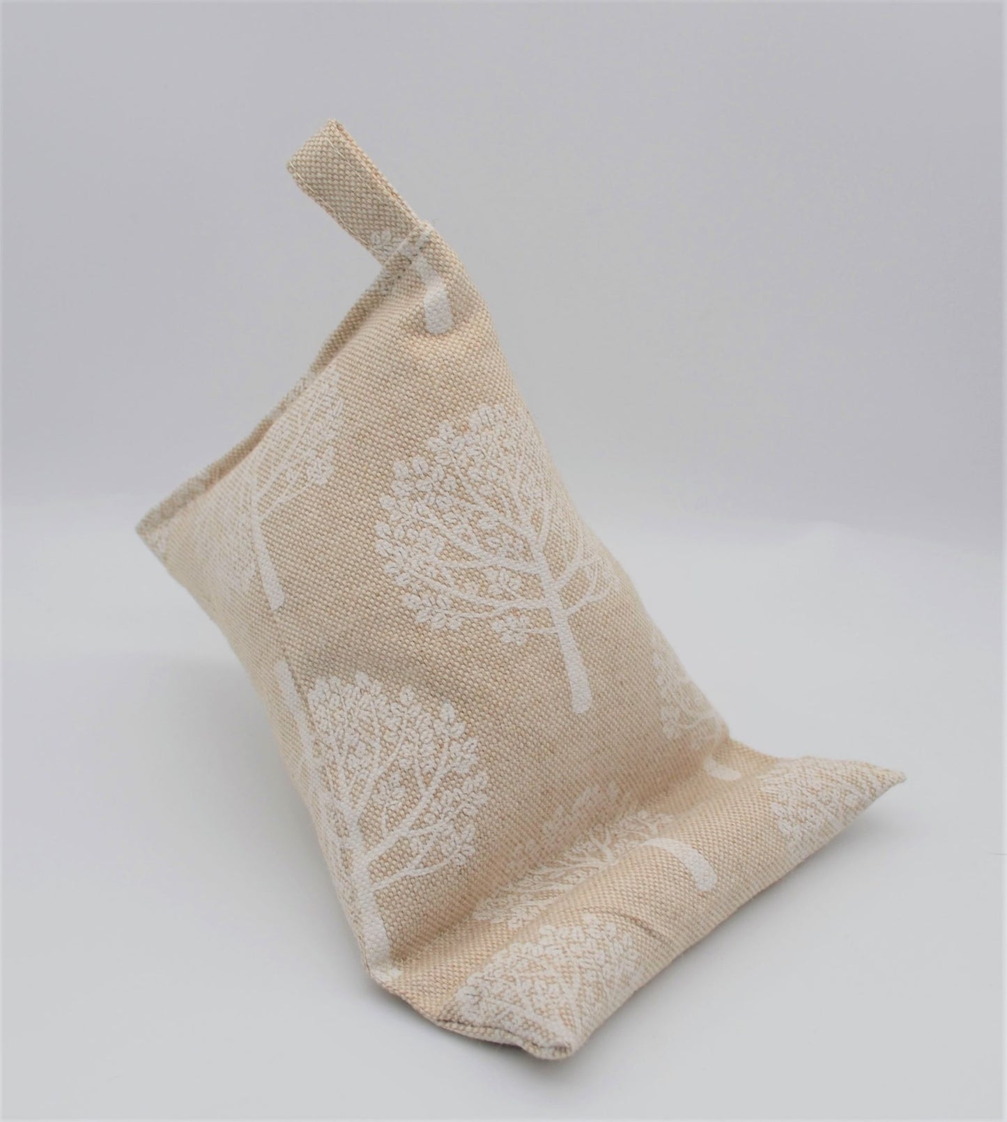 Mobile Phone Bean Bag Cushion Stand/Holder- Mulberry Trees Beige