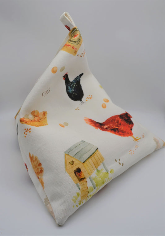 Tablet/Kindle/iPad Bean Bag Cushion Stand- Hens/Chickens