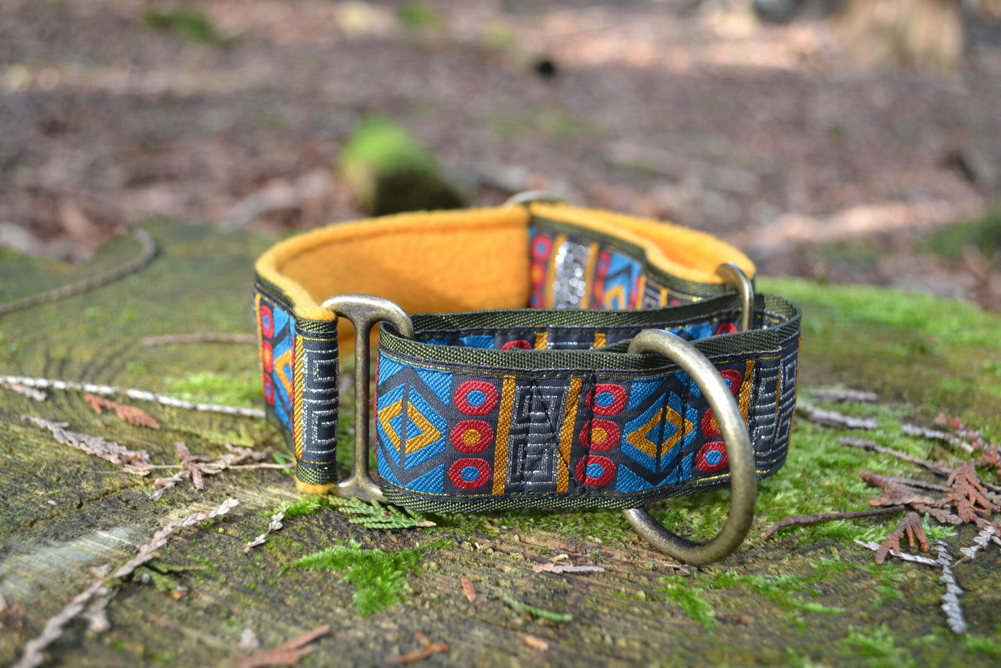 Gold Aztec Pattern 38mm Martingale Collar