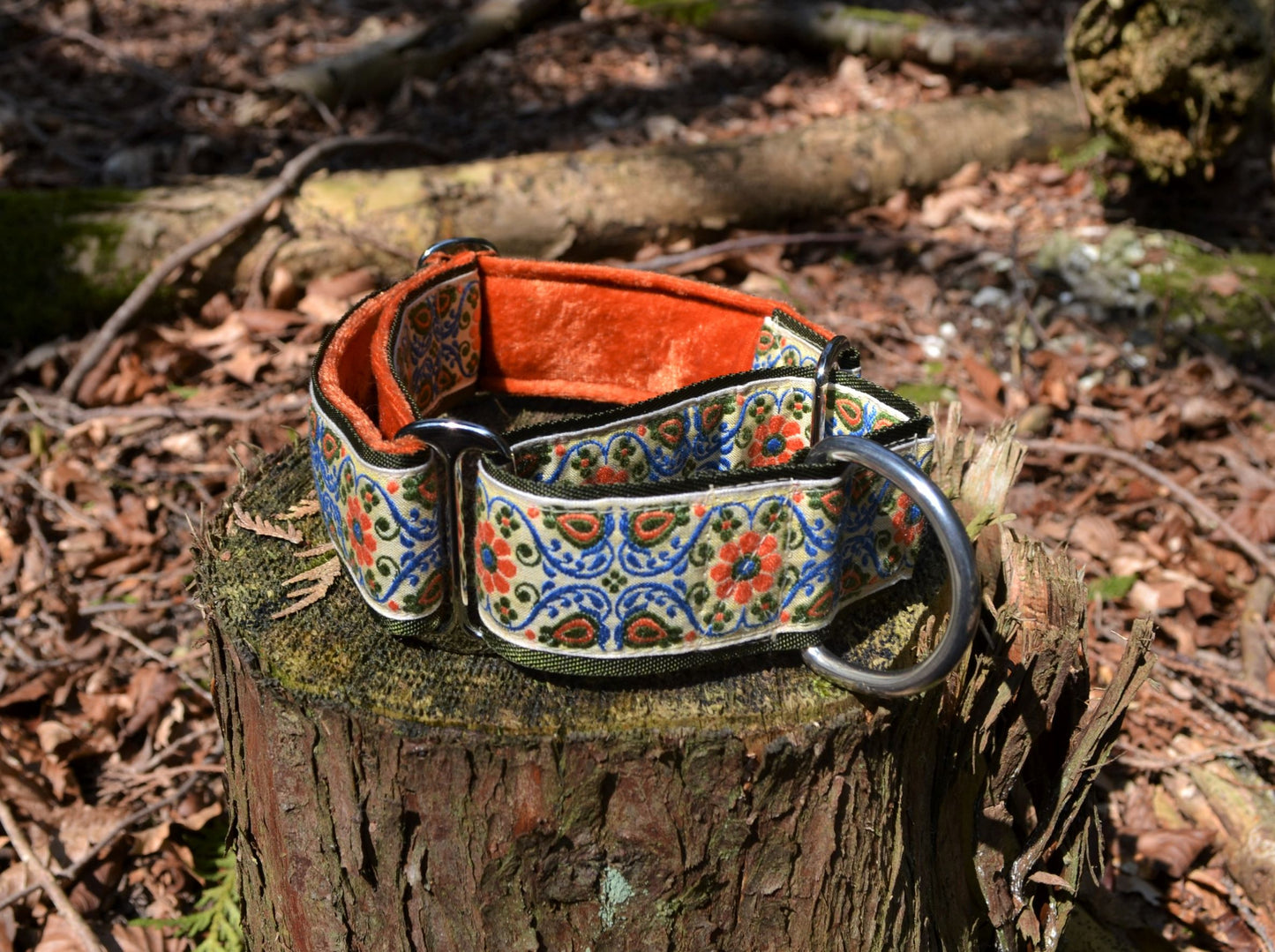 Vintage Floral Pattern 38mm Martingale Collar