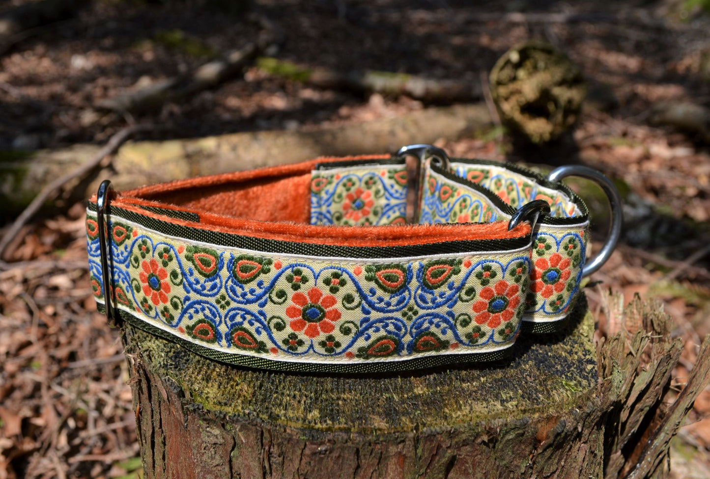 Vintage Floral Pattern 38mm Martingale Collar