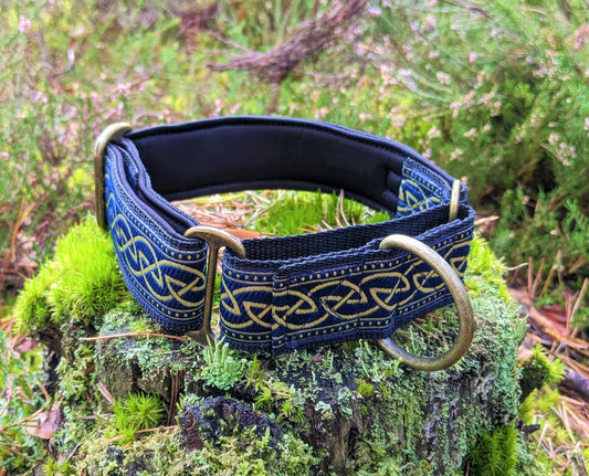 Blue Celtic Pattern 38mm Martingale Collar