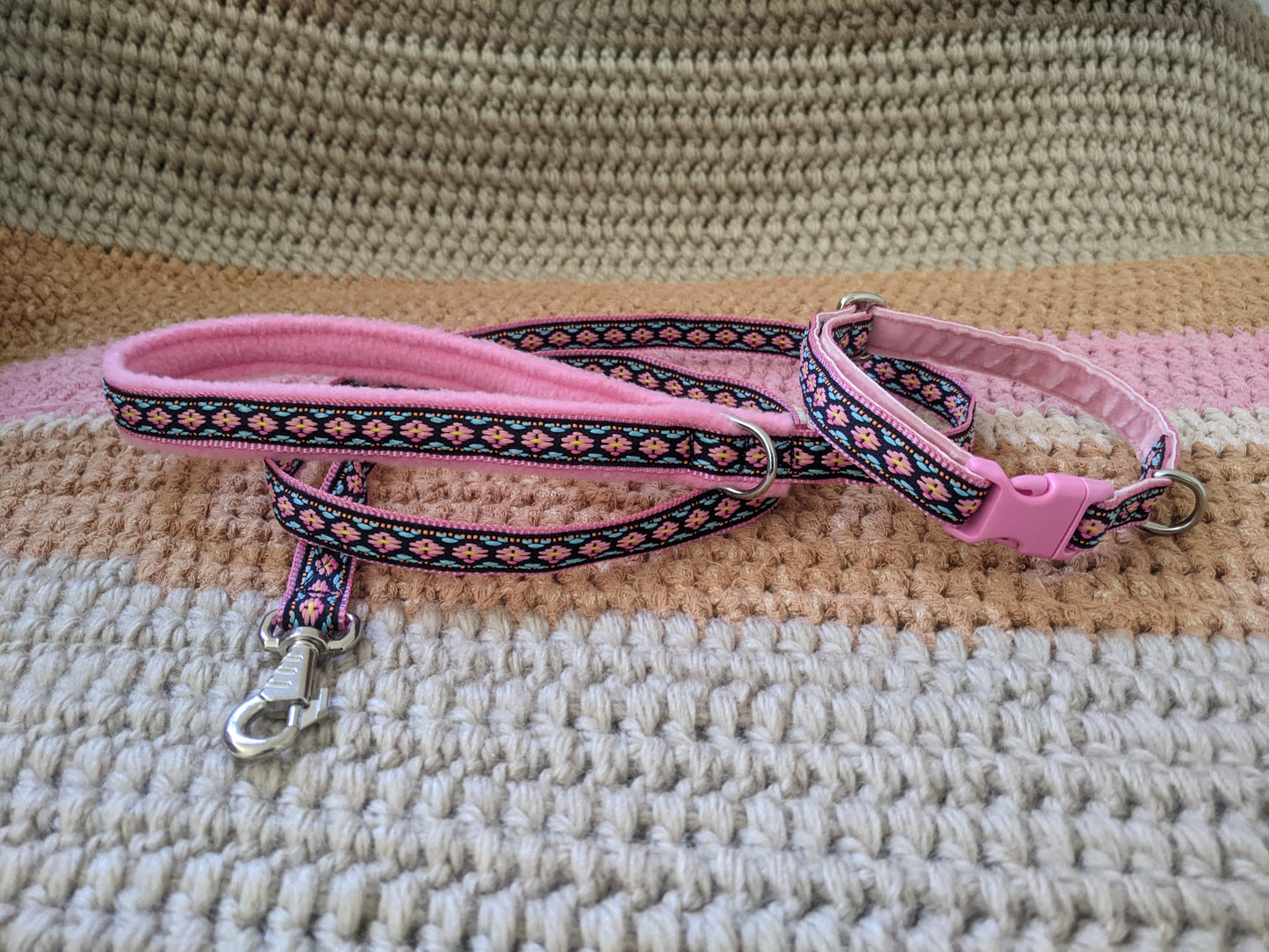 Pink/Navy Southwestern Pattern Collar