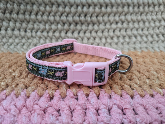 9-13" Floral On Pink Pattern Collar 16mm