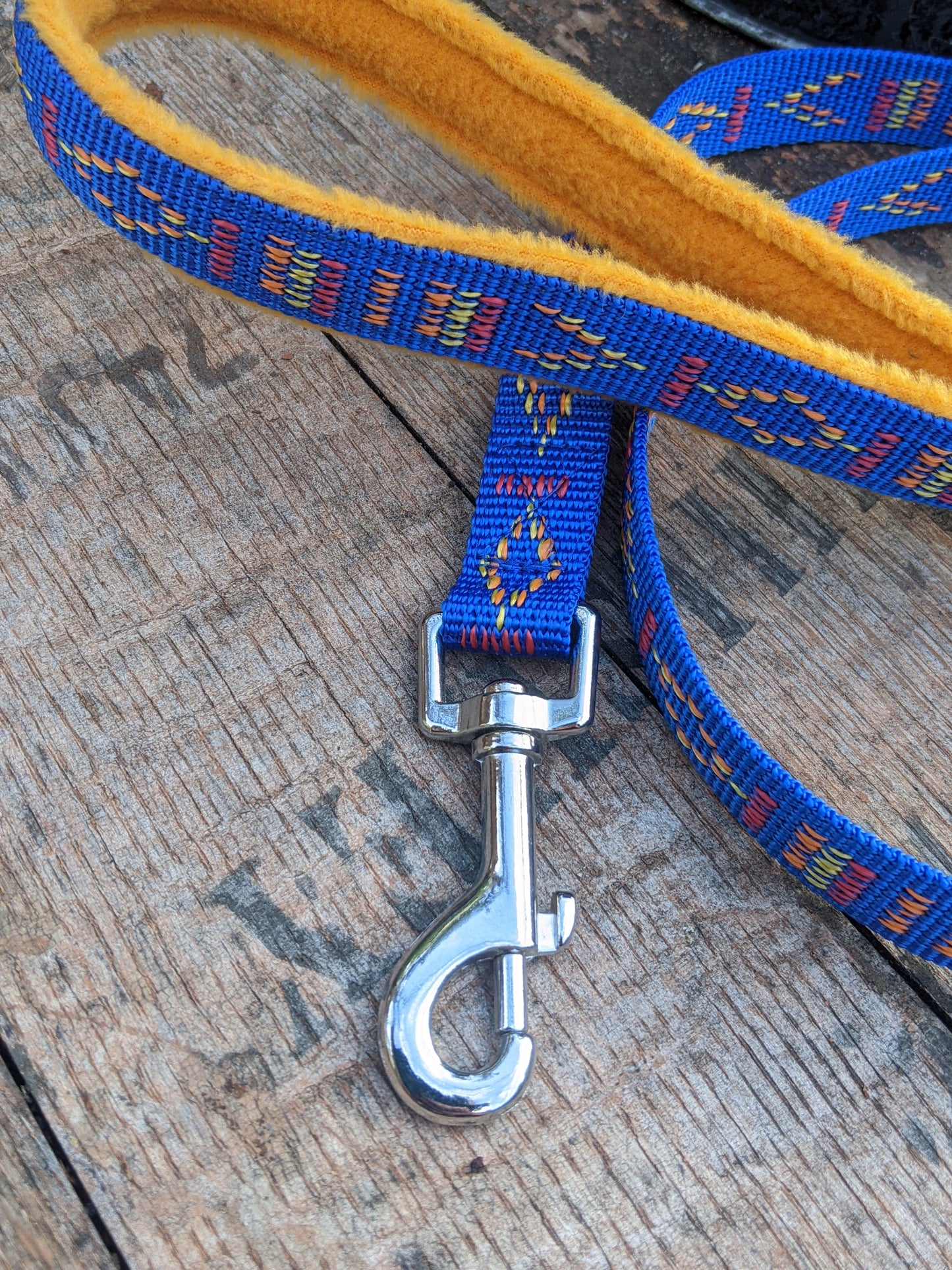 Mexican Weave Aztec Style Webbing Lead Blue