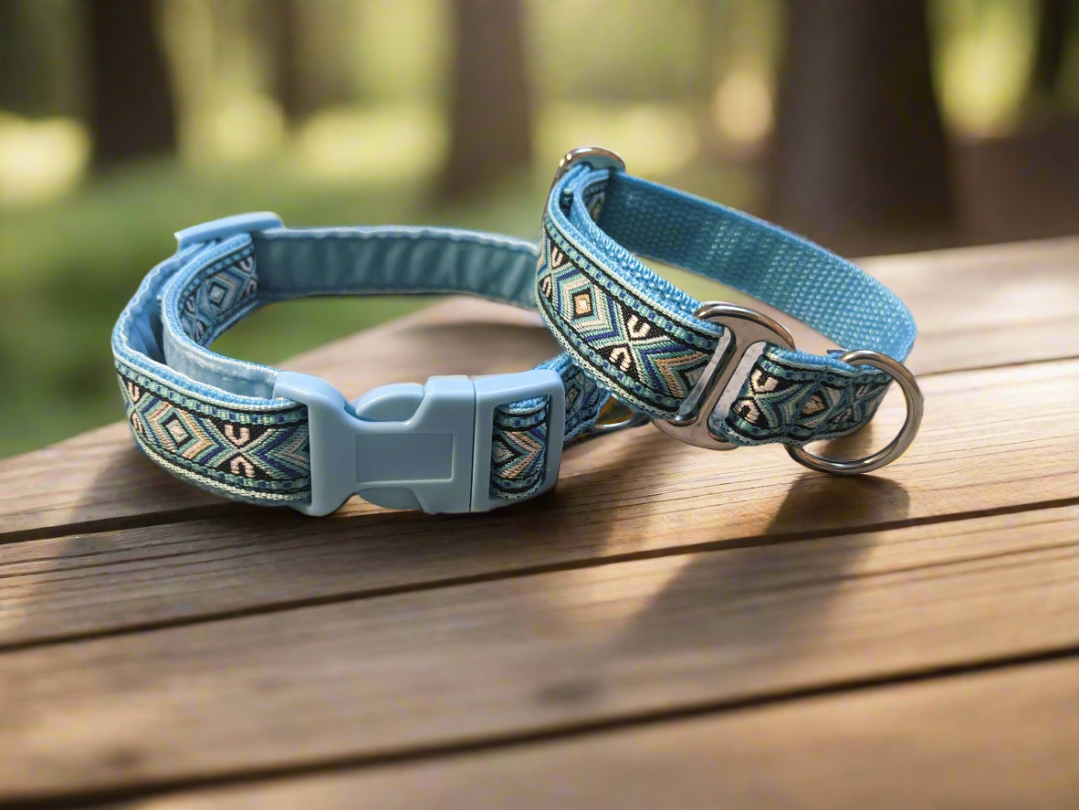 Blue Southwestern Tribal Pattern Collar 20mm