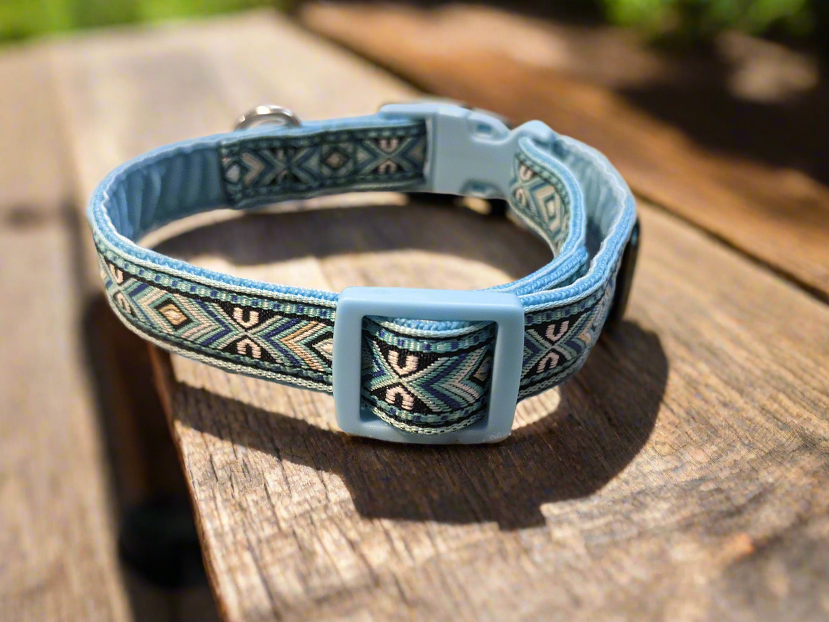 Blue Southwestern Tribal Pattern Collar 20mm