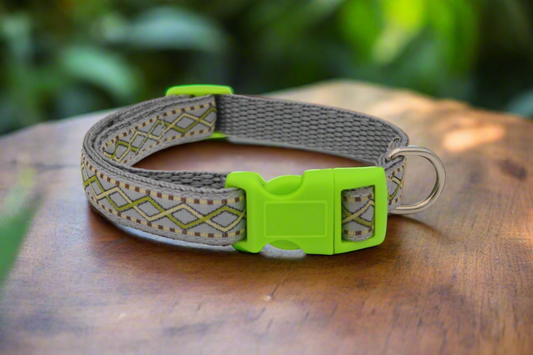 Grey/Green Tribal Pattern Collar