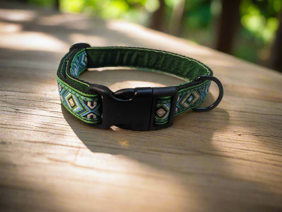 Green/Black Southwestern Tribal Pattern Collar 20mm