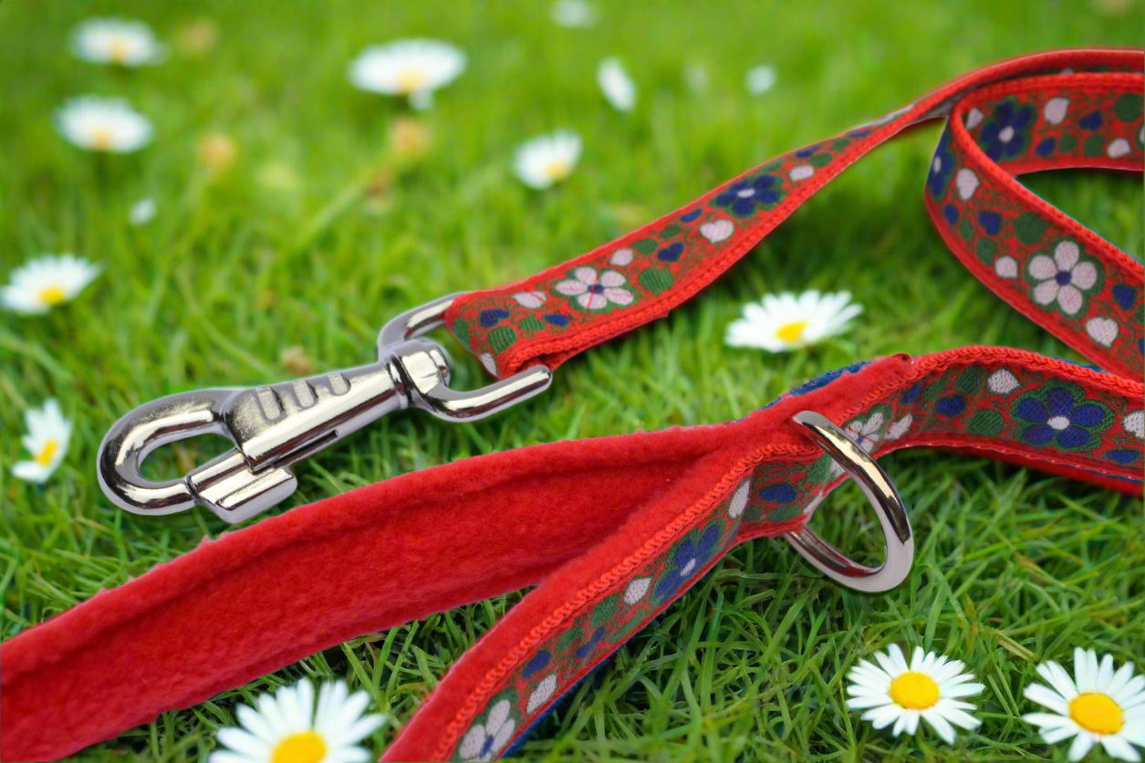 25mm Flower Vine Pattern Collar & Lead Set