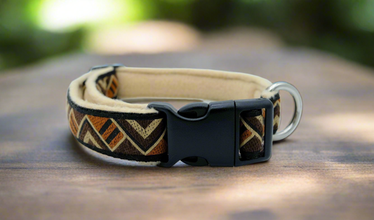 Brown Tribal Triangles Pattern Collar