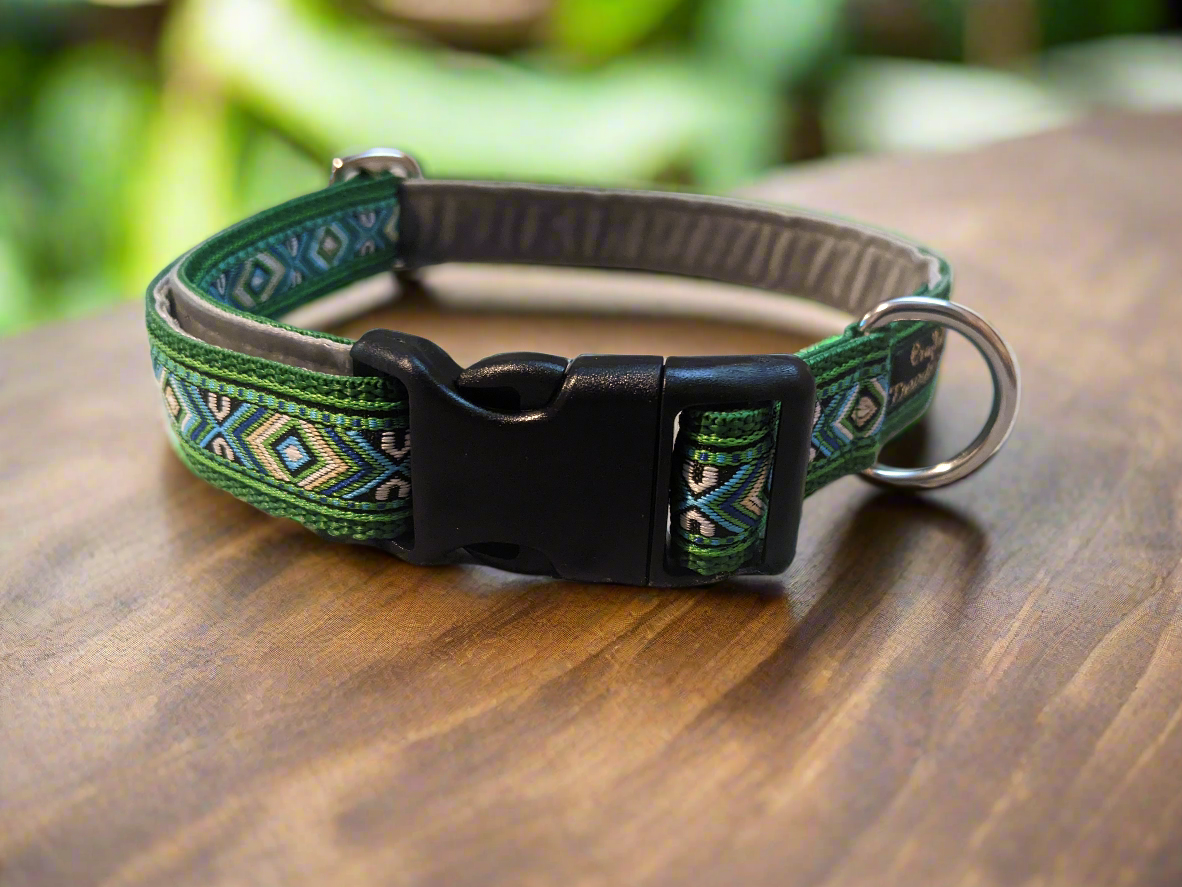 Green Southwestern Tribal Pattern Collar 25mm