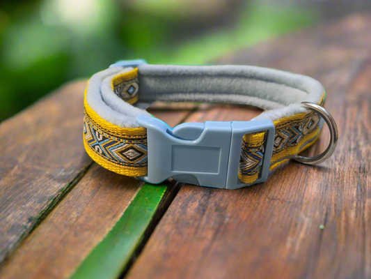 Yellow/Blue Southwestern Tribal Pattern Collar 25mm