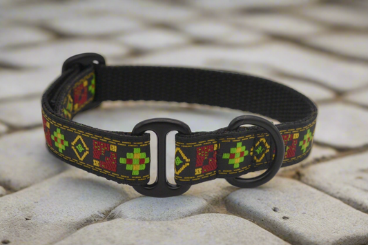 8-12" Black Tribal Shapes Pattern House Collar