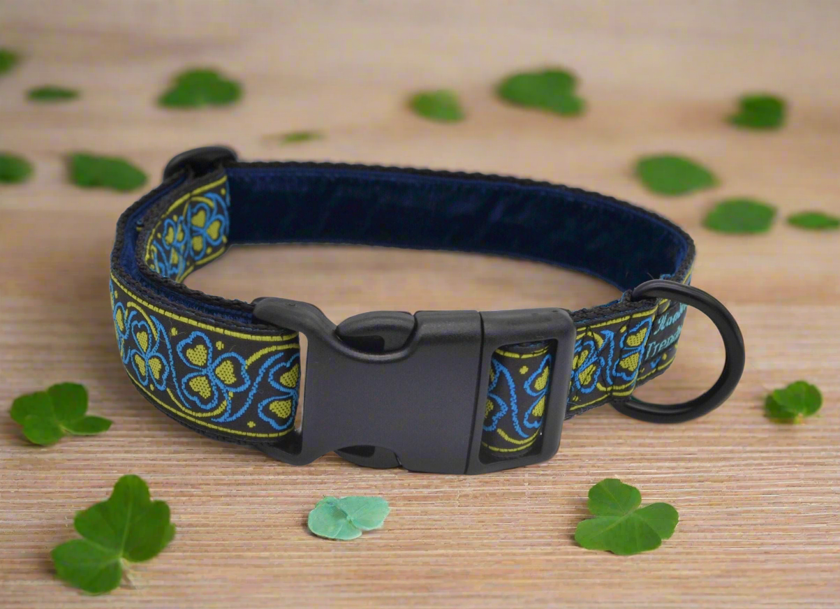 Blue Irish Clover Shamrock Pattern Collar Anti-freeze