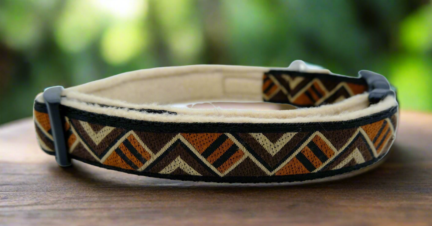 Brown Tribal Triangles Pattern Collar