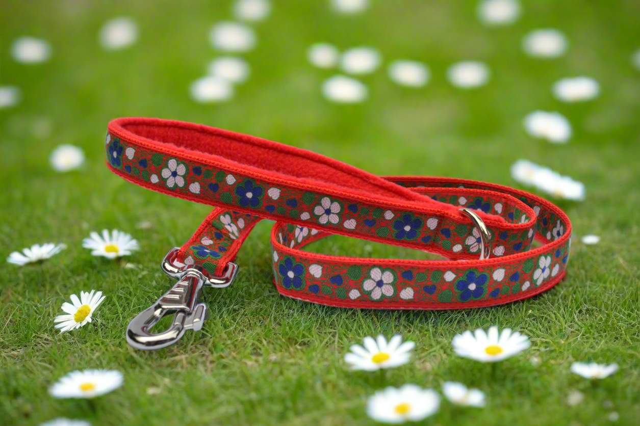 25mm Flower Vine Pattern Collar & Lead Set