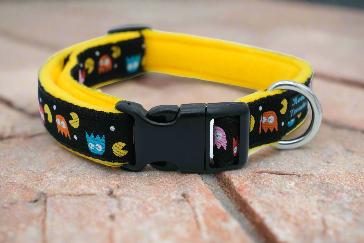 20/25mm PacMan Pattern Collar & Lead Set