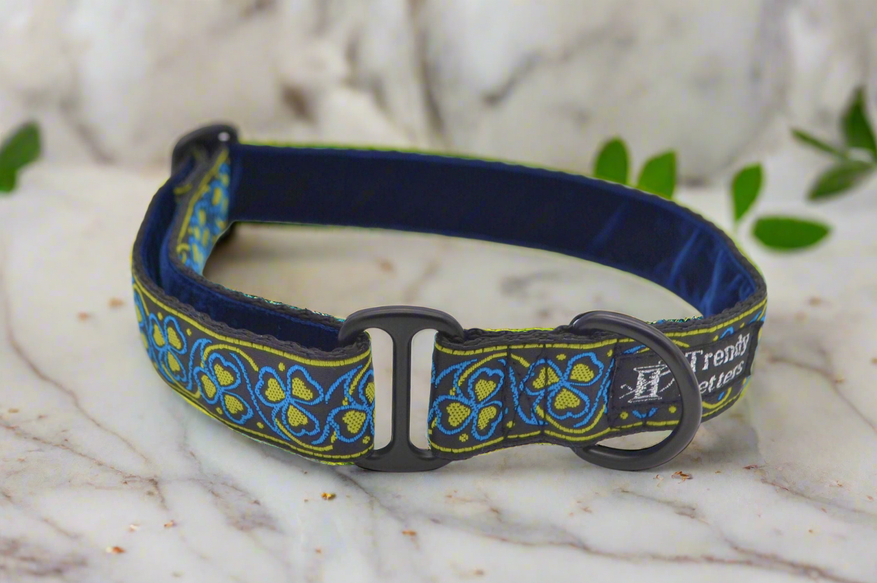 Blue Irish Clover Shamrock House Collar