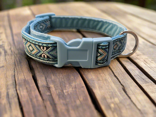 Blue Southwestern Tribal Pattern Collar 20mm