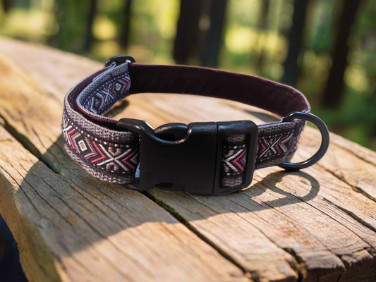 Purple/Grey Southwestern Tribal Pattern Collar 25mm