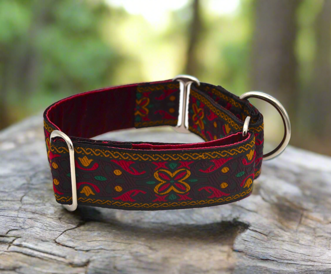 Autumn Medieval Floral Pattern 38mm Martingale Collar