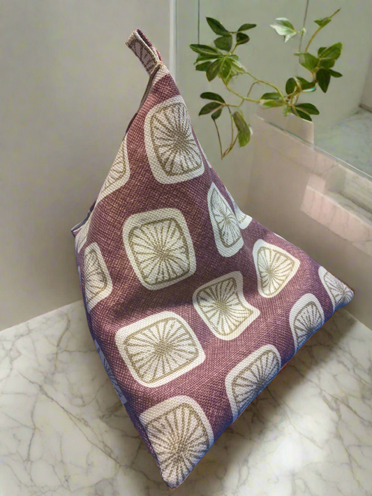 Tablet/Kindle/iPad Bean Bag Cushion Stand- Mauve Geometric