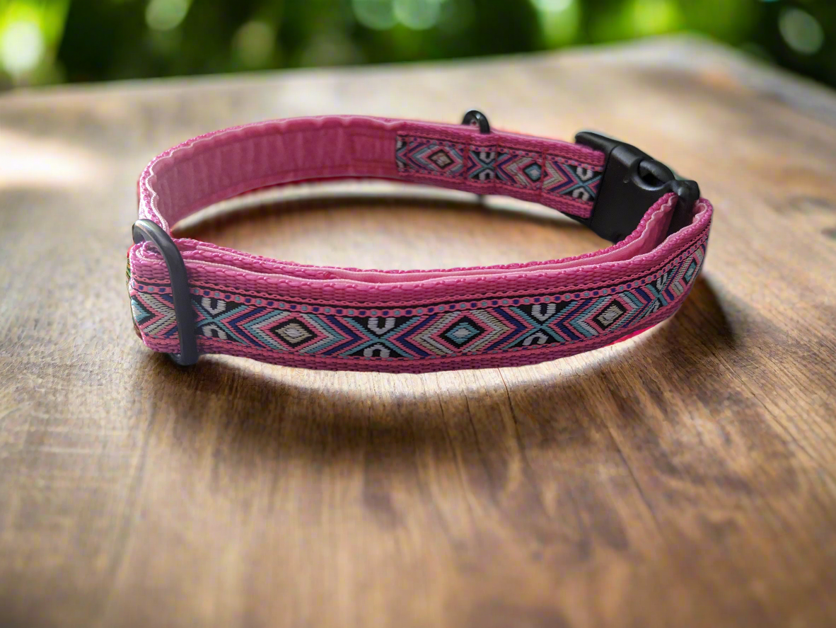 Pink Southwestern Tribal Pattern Collar 25mm