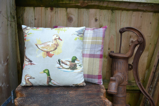 Ducks & Tartan Reversible Cushion Cover 40x40