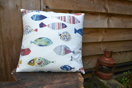 Multicoloured Fish Cushion Cover 40x40