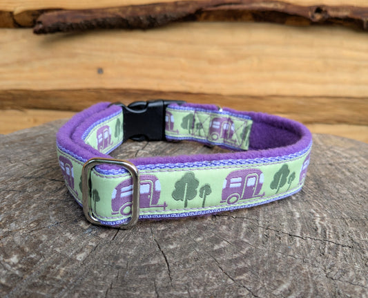 Vintage Camping Caravan Pattern Collar