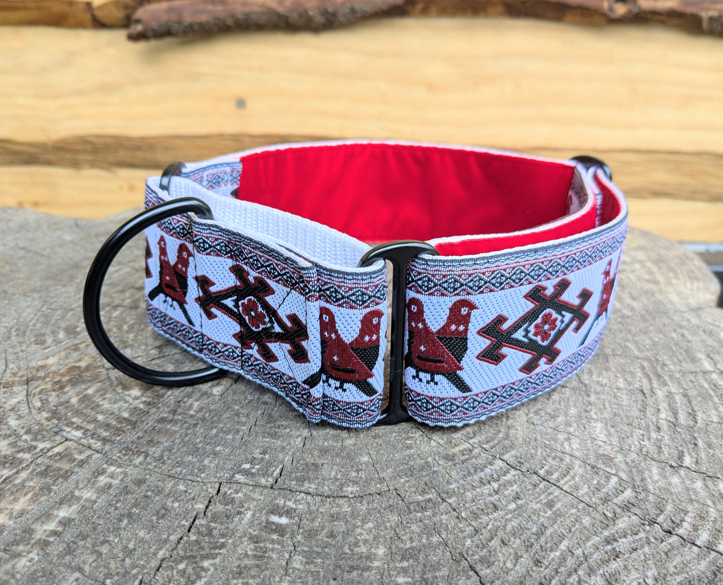 White Aztec Pattern 50mm Martingale Collar