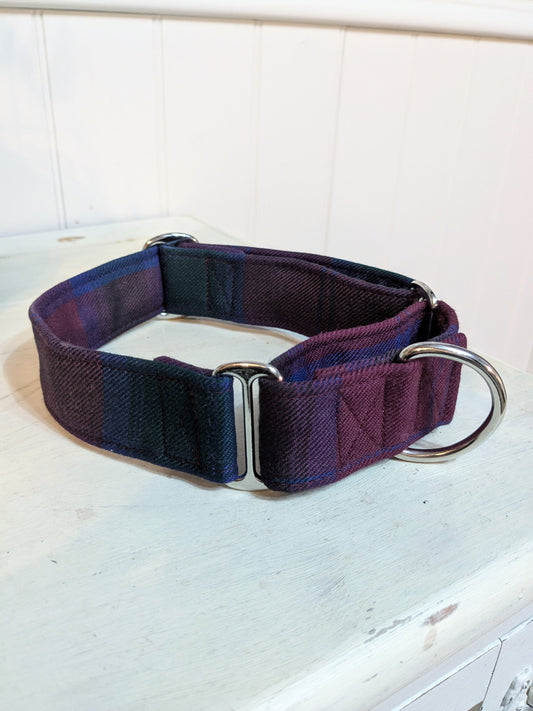 14-22' Burgundy Tartan Martingale Collar