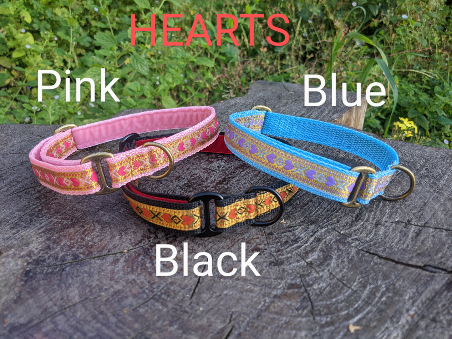 Black/Red/Gold Hearts Pattern House Collar