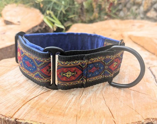 Blue/Red Tribal Pattern 38mm Martingale Collar